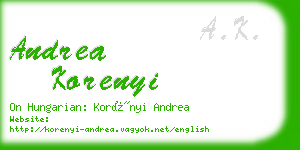 andrea korenyi business card